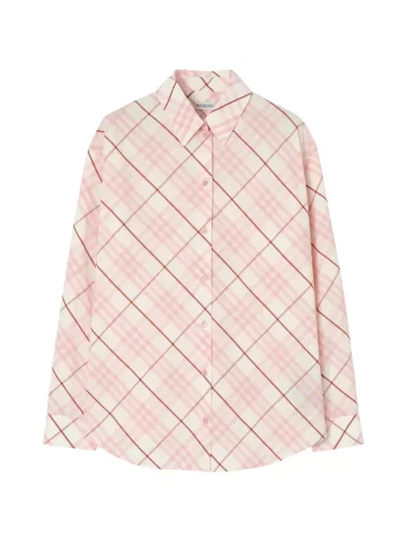 Cămașă Burberry în carouri roz