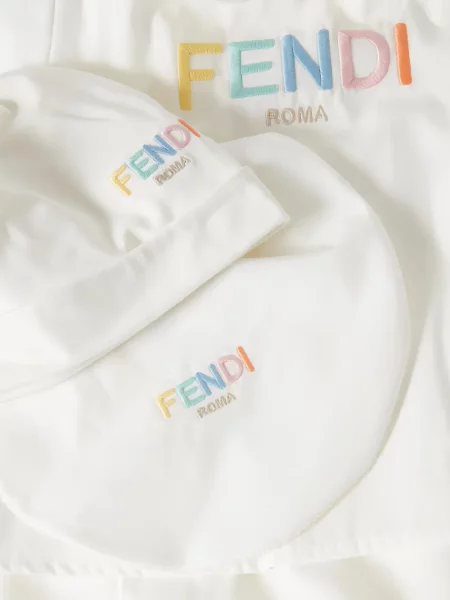 Dětské kalhoty Fendi bílé