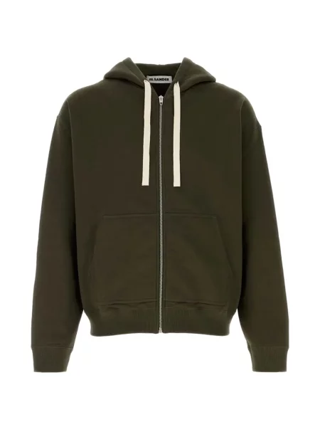 Hanorac cu glugă Jil Sander cu imagine verde