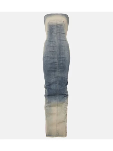 Rochie din denim Rick Owens de costum bej