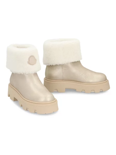Botki Moncler skórzane szare