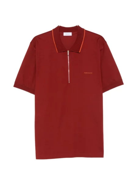 Tricou polo Ferragamo cu autograf roșu