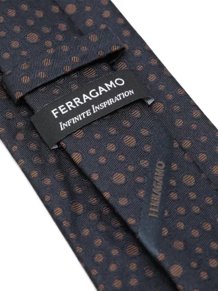 Cravată Ferragamo de mătase cu imagine albastru