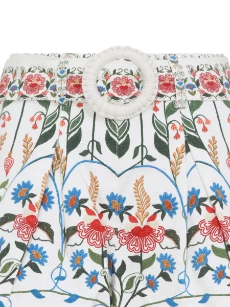 Pantaloni scurți Farm Rio cu model floral alb