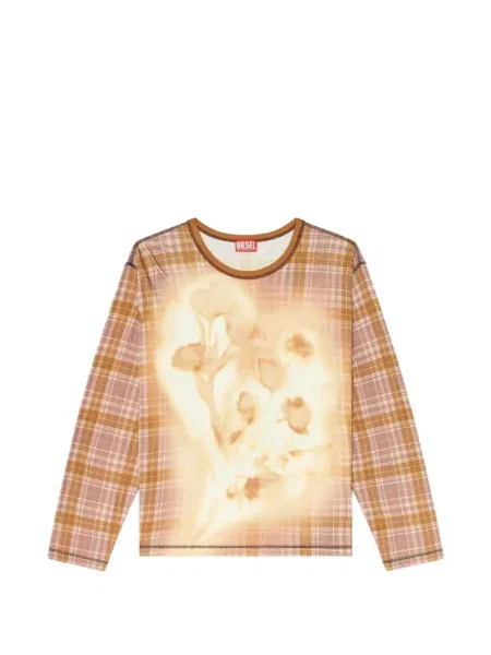 Tricou Diesel în carouri cu imagine