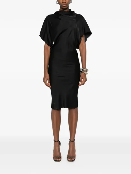 Rochie Rick Owens drapată de costum negru