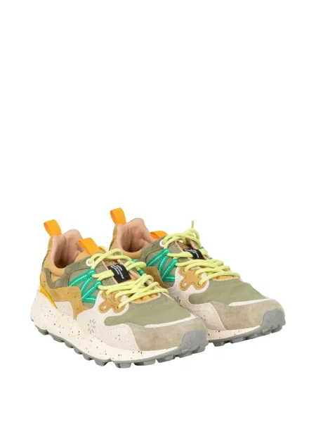 Sneakerși Flower Mountain cu model floral cu aplicații galben