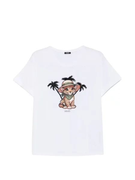 Tricou Liu Jo cu imagine cu model leopard alb