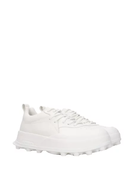 Кожени маратонки Jil Sander с връзки бяло