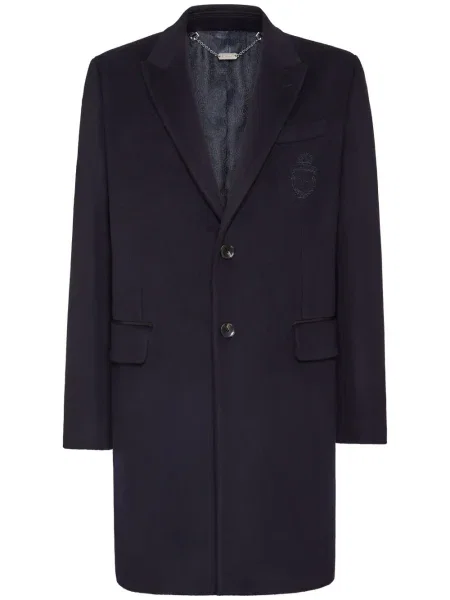 Palton Billionaire cu broderie albastru