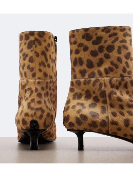 Cizme scurte Jimmy Choo cu imagine cu model leopard maro