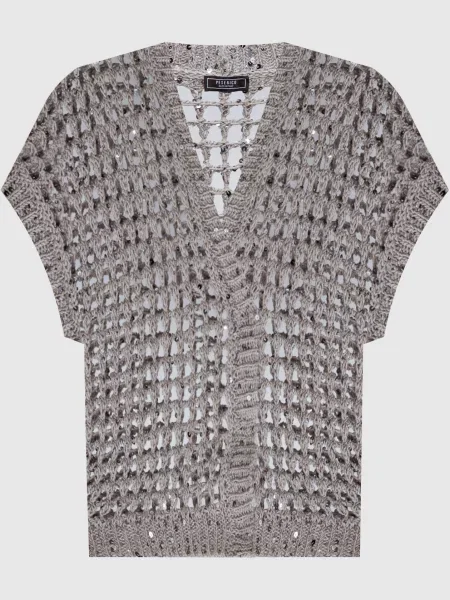 Ажурний жилет з паєтками Peserico коричневий