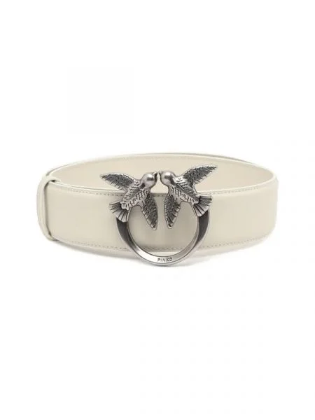 Pinko De piele curea LOVE BERRY H4 BELT VITELLO SET alb