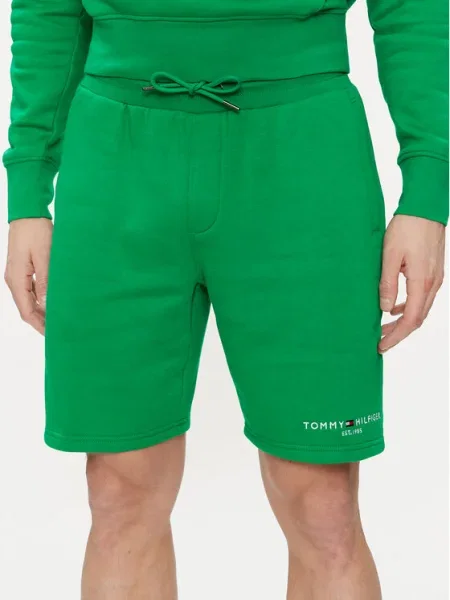 Tommy Hilfiger Pantaloni scurți sport Logo verde