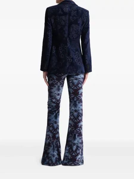 Sacou Etro cu model floral din jacard albastru