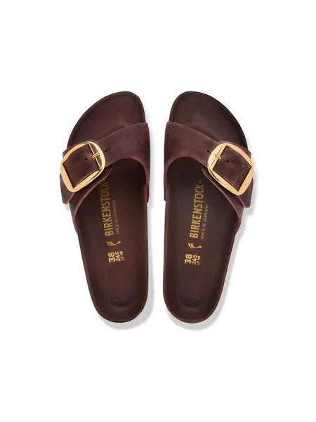 Papuci Birkenstock cu cataramă maro