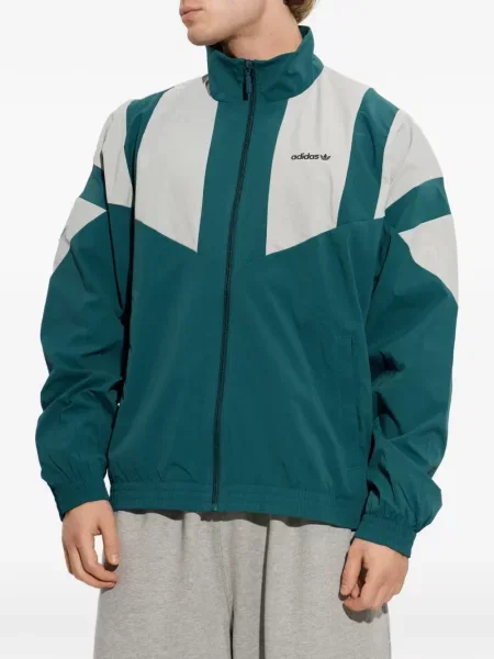Vestă Adidas alergare cu dungi tricotate albastru