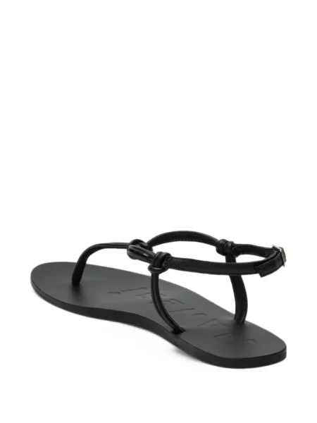 Sandale Manebi din piele fără toc negru