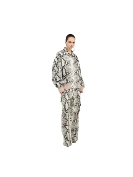 Kurtka Roberto Cavalli z nadrukiem brązowa