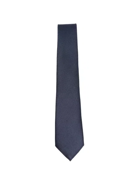 Cravată Giorgio Armani cu model herringbone albastru
