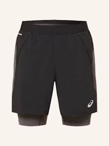 Asics Běžecké Šortky Road bílá / šedá černé