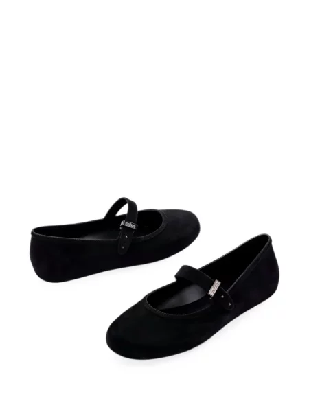 Balerini Melissa de catifea cu cataramă negru