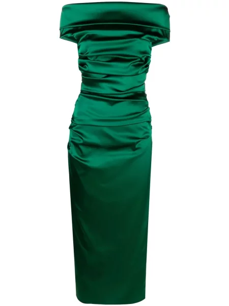 Rochie Talbot Runhof drapată de costum verde