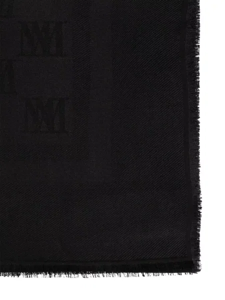 Fular Max Mara din jacard cu autograf negru