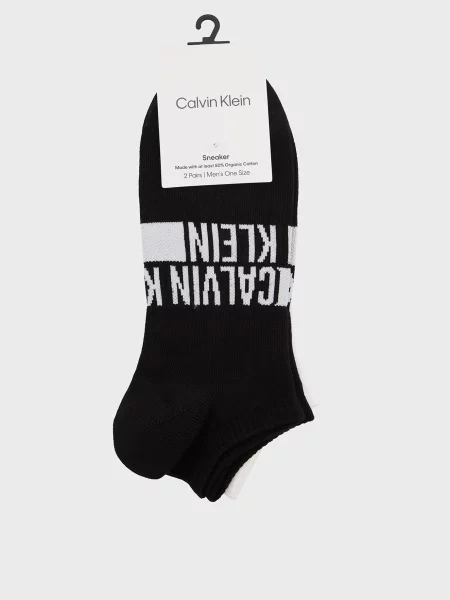 Носки Calvin Klein в полоску с лого черные