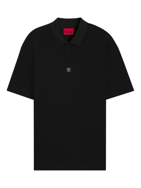 Tricou polo Hugo cu autograf negru