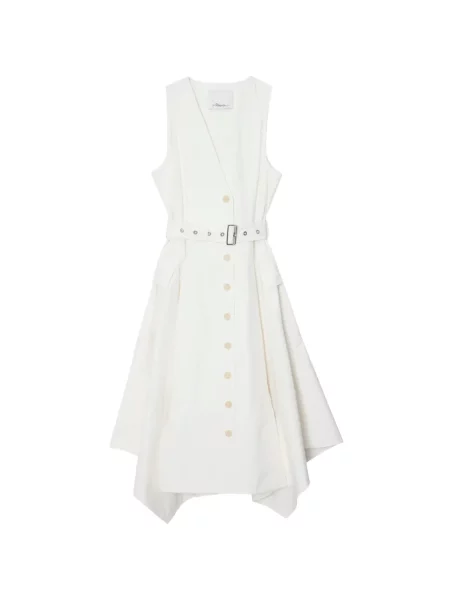 Rochie midi 3.1 Phillip Lim cu decolteu în V până la genunchi de costum