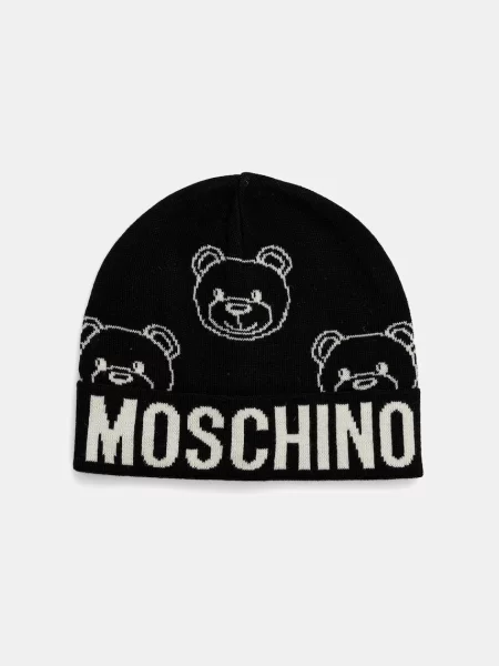 Moschino Căciulă cu adaos de lână negru