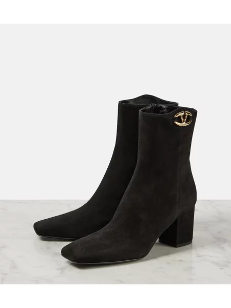 Botine Valentino Garavani din piele de căprioară negru