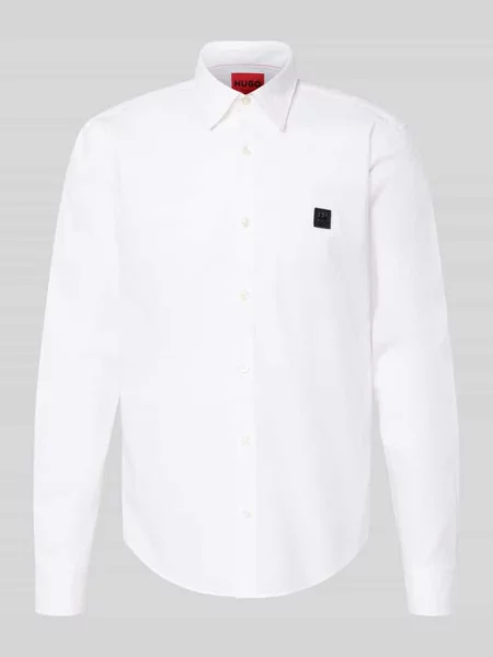 Koszula casualowa o kroju slim fit z mieszanki bawełny model ‘ERMO’ Hugo biała