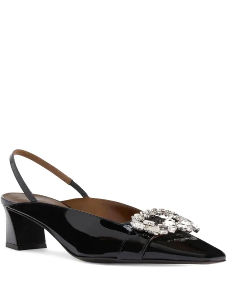 Pantofi cu toc Giuseppe Zanotti slingback de cristal negru