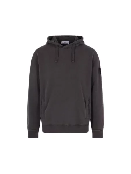 Bluza z kapturem Stone Island z kapturem z kamieniami szara