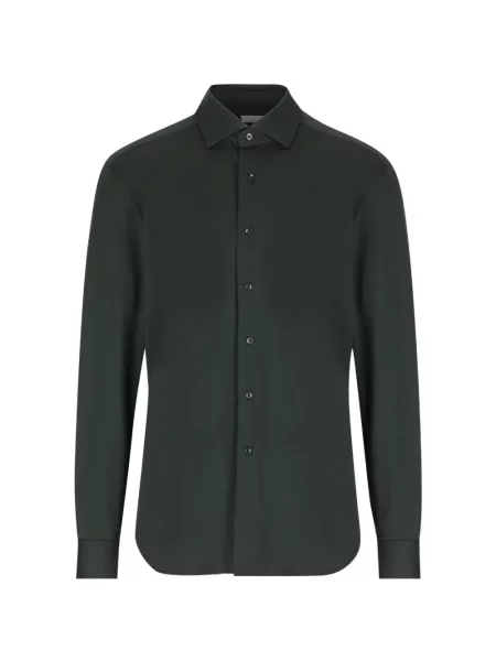 Lung cămașă Xacus din țesătură twill verde