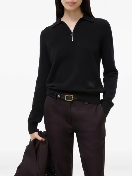 Μακρύς polo Burberry κασμίρ μαύρο