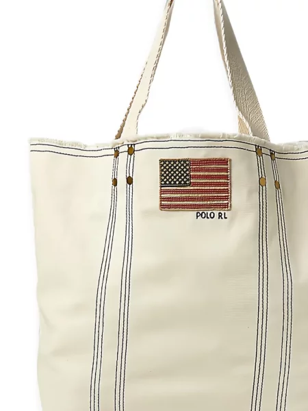 Vászon táska Polo Ralph Lauren autogrammal fehér