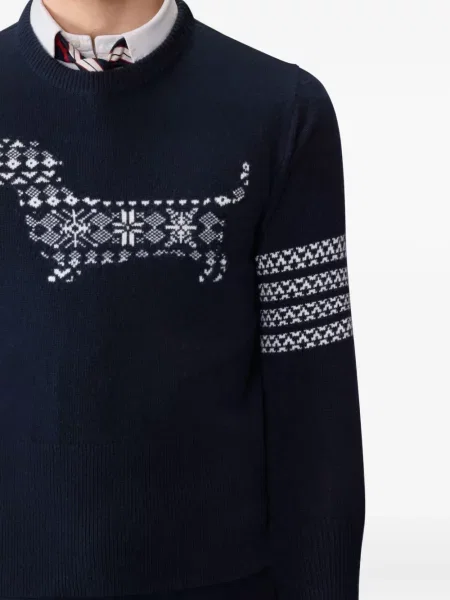 Pulover Thom Browne cu dungi albastru