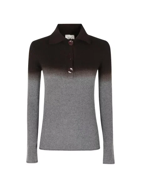 Tricou polo Alysi tricotate gri