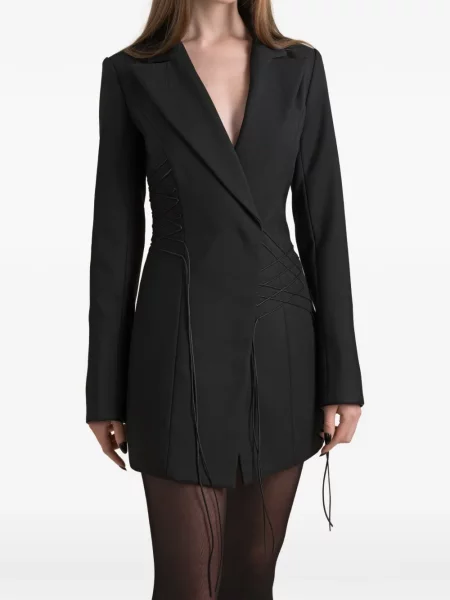 Rochie mini Contessa Mills cu șireturi din dantelă negru