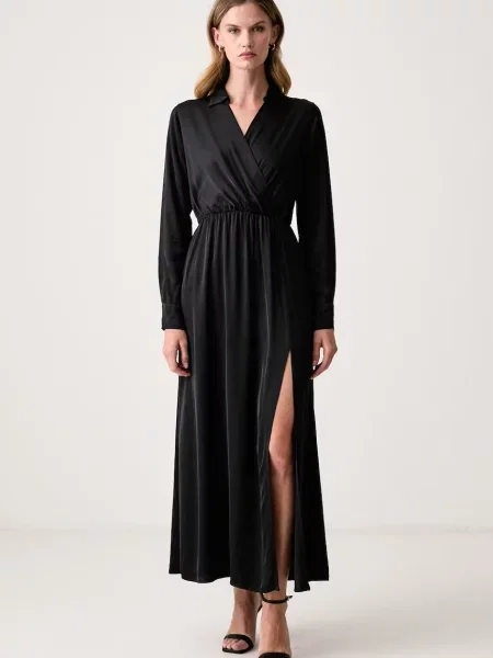 Fracomina rochie evazată din vâscoză negru