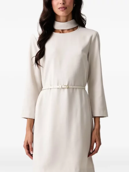 Cu centură rochie mini Armani Exchange alb
