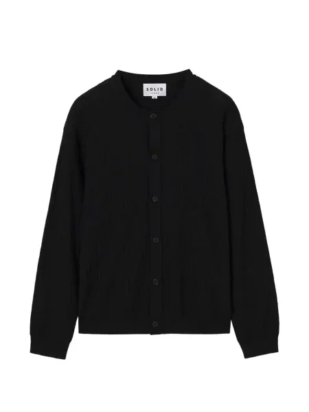Cardigan Solid Homme tricotate negru