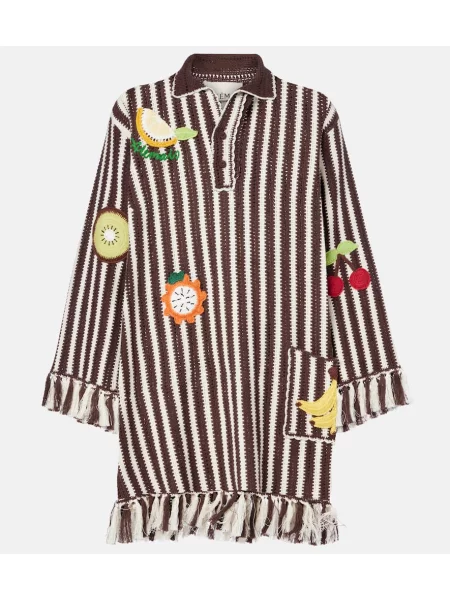 Rochie Alemais cu broderie maro