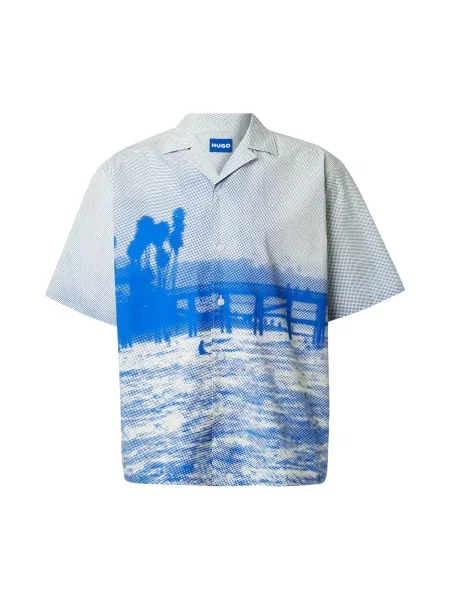 HUGO Cămașă Eligino albastru regal alb