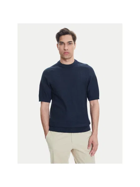 BOSS Majica Kencel Mornarsko Regular Fit modra
