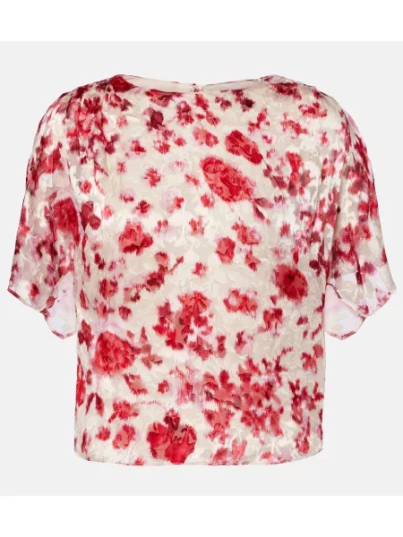 Top Isabel Marant cu model floral din jacard roz
