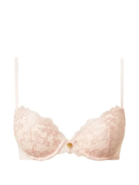 Sutien Twinset cu broderie roz